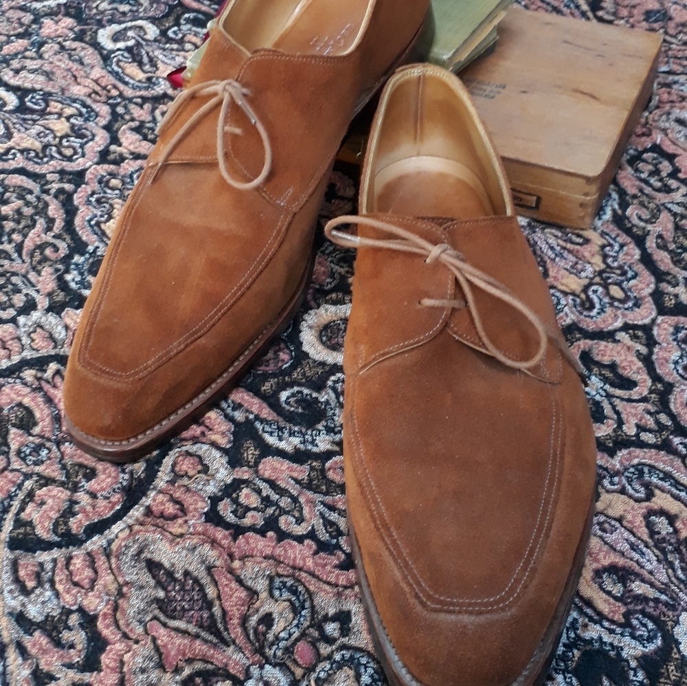 John Lobb Brown Suede Oxfords